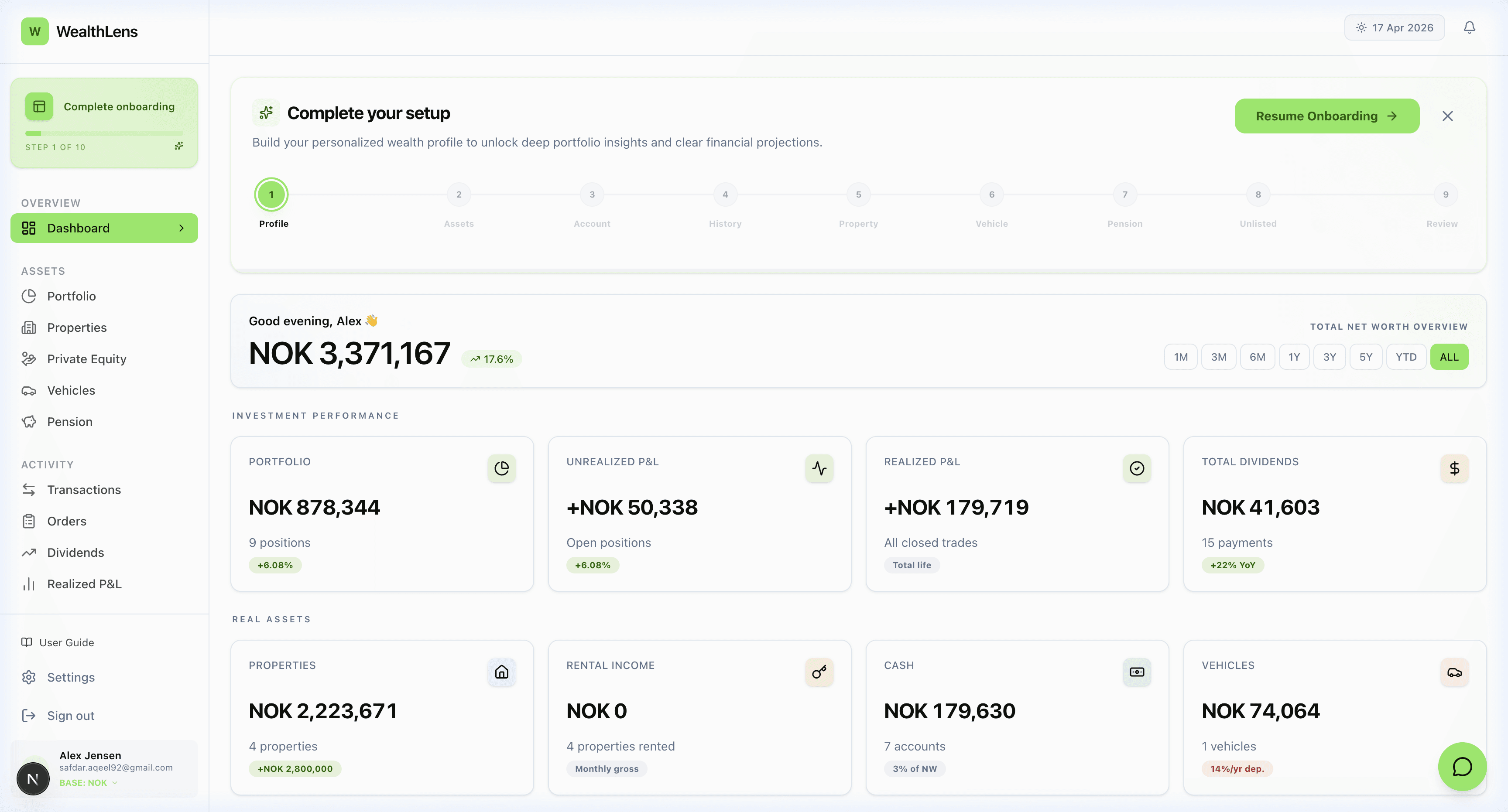 Main Dashboard